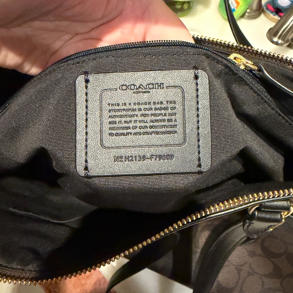 Coach Brown Signature Canvas Tote with Gold Hardware - Picture 7 of 7